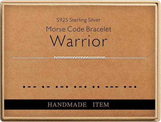 Monily Inspirational Gifts for Women Morse Code Bracelets for Women Funny Bracelet for Friend Funny Gift for Women Sterling Silver Bracelet for Women