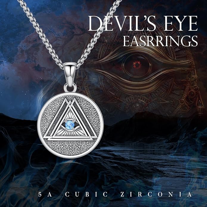 Evil Eye Necklace for Women 925 Sterling Silver, Protection Necklace with Blue Evil Eye Charm, Evil Eye/Lotus Pendant Jewelry, Birthday Christmas Gifts for Her