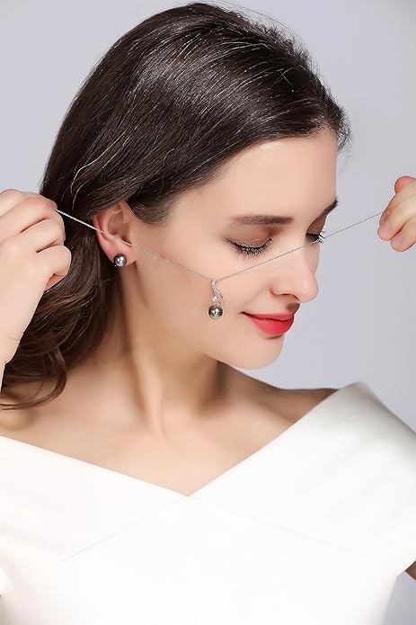 Tahitian Black Pearl Necklaces for Women - Anniversary, Birthday, Valentines Day Gifts for Wife, Girlfriend, Mom - Chaulri 925 Sterling Silver Genuine Real Pearl Jewelry - Regalo de Aniversario para Esposa - Collar de Perlas para Mujer