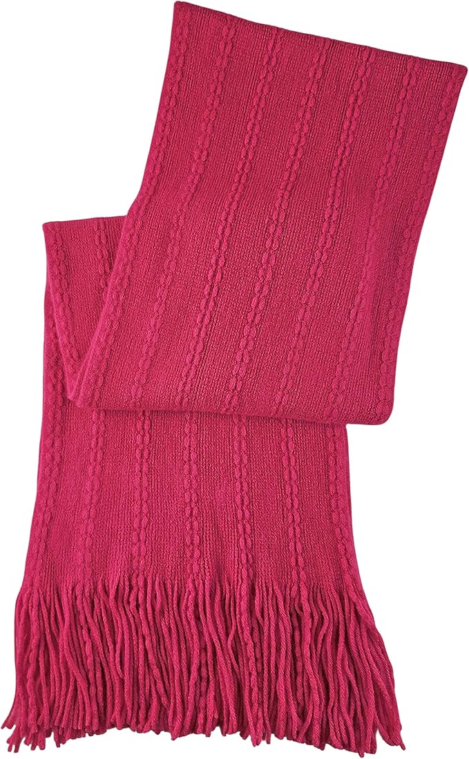 BRUCERIVER Women's Ultra Soft Knit Scarf & Glove Set Touchscreen Function Cable Design