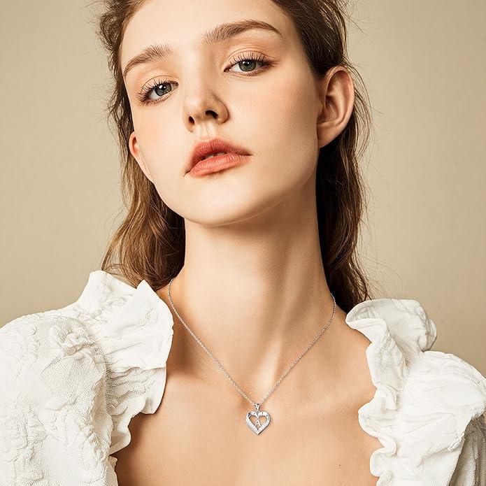 Turandoss Heart Initial Necklaces for Women - Dainty 14K Gold Plated CZ Heart Pendant Necklace with Tiny Letter A-Z, Non Tarnish Waterproof Trendy Jewelry Gifts for Mom Wife Girlfriend