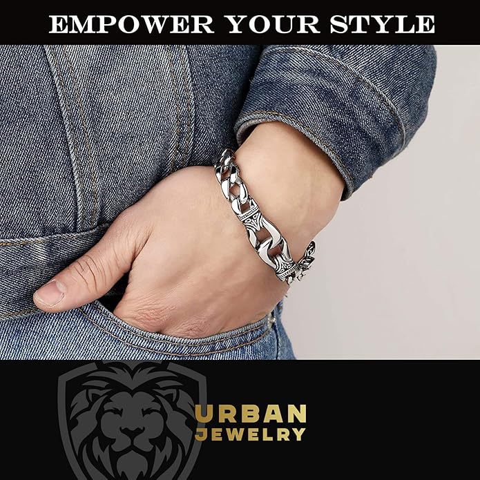 Men’s Link Bracelet Collection – Stainless Steel, Black & Silver Variations, Bracelet & Necklace Sets, 8.3–9" Length, Gift Ready