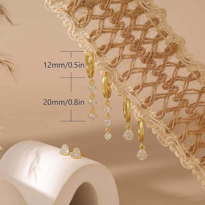 14K Gold Plated Butterfly Dangle Earrings for Women - Dainty, Trendy, Hypoallergenic CZ Drop Earrings - Simple Long Dangling Jewelry