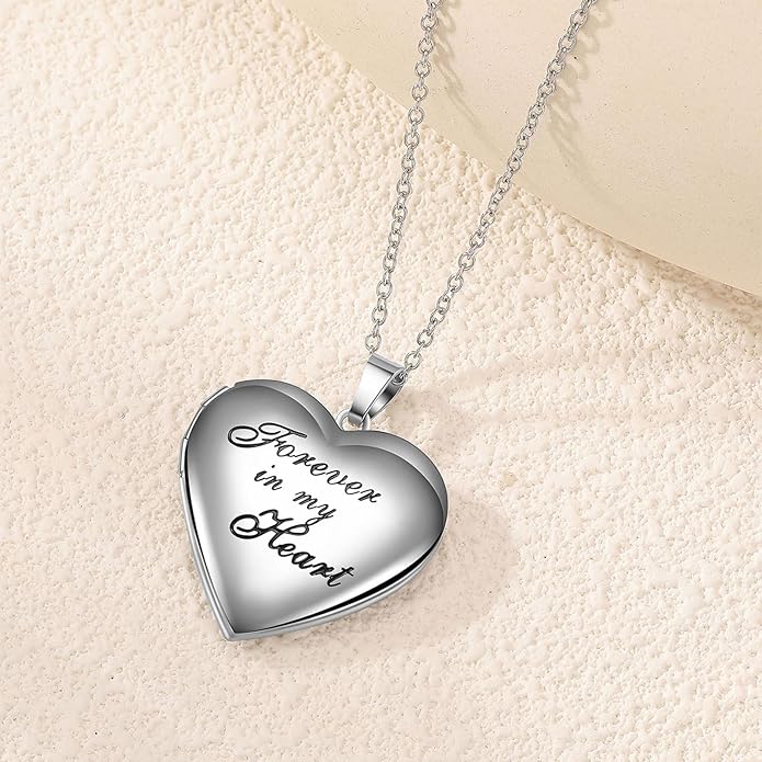 PHOCKSIN Personalized Locket Necklace for Women Photo Necklace with Customized Picture Birth Flower Birthstone New Years Gifts for Women