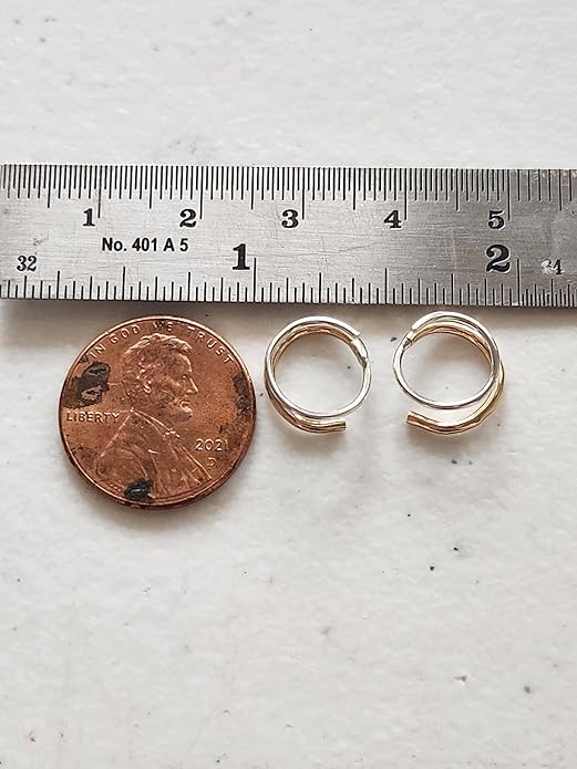 Handmade TINY Huggie Mixed Metal Twist Loop Earrings Double Hoop for Single Piercing Sterling Silver & Gold Earrings for Women Spiral