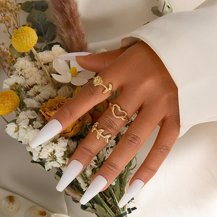iF YOU 25 Pcs Gold Knuckle Ring Set for Women, Chunky Stackable Finger Midi Rings, Silver Simple Stacking Cute Rings Pack Trendy Stuff Jewelry Gift