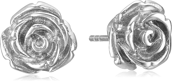 Amazon Essentials 925 Sterling Silver Rose Gold Earrings for Women, Nickel-Free Hypoallergenic Jewelry Gift, Push Back Stud Earrings