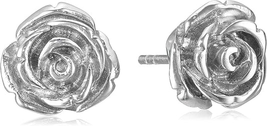 Amazon Essentials 925 Sterling Silver Rose Gold Earrings for Women, Nickel-Free Hypoallergenic Jewelry Gift, Push Back Stud Earrings