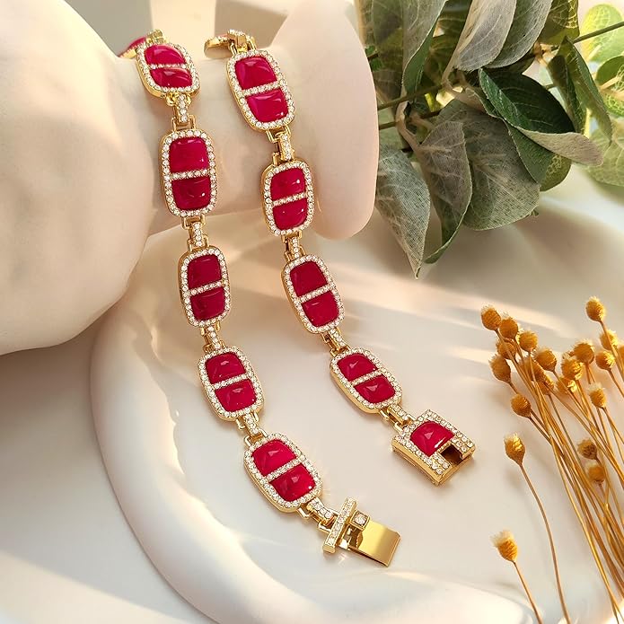 Chunky Necklace for Women 12 Colors Diamond Stone Gold Statement Necklace for Women Full Trendy Blue Birthstone Choker Necklace for Women Square Design Necklace Jewelry