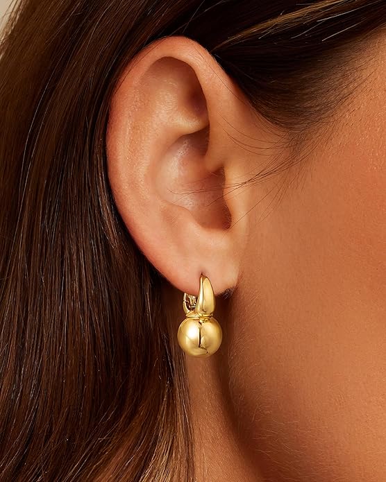 CHESKY Pearl Earrings for Women, Dainty 14K Gold Plated/Silver Plated Drop Quality Handpicked AAA+ Freshwater Cultured Round Pearls Dangle Earrings Wedding Jewelry for Women Gifts