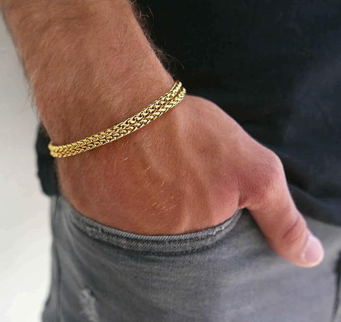 Galis Mens Bracelet Dvir - Stainless Steel for Men, Non Tarnish Rope Chain Bracelets, Stylish Birthday, Gift for Men, Dad, Husband, Boyfriend