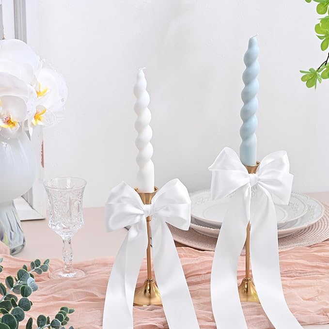 LEEQE Double Face Satin Ribbon 1-1/2" X 50 Yards Polyester Off White Ribbon for Gift Wrapping Very Suitable for Weddings Party Invitation Decorations and More