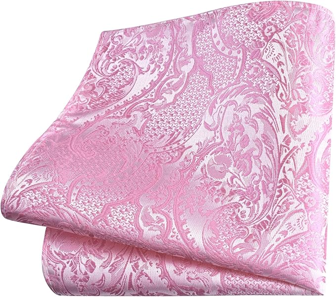 GUSLESON 8cm Paisley Tie Set for Men Necktie Lapel Pin Pocket Square Cufflinks Set for Men