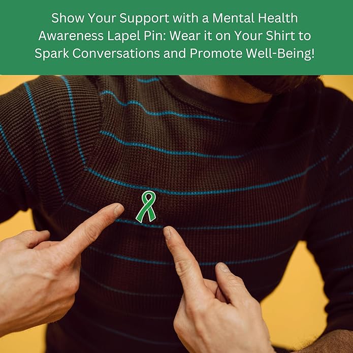 Green Ribbon Awareness Pins - Wholesale Pack Pins for Cerebral Palsy, Glaucoma, Mental Health, Bipolar Disorder, Organ Donation, Liver Cancer- Perfect for Gift-Giving and Fundraising