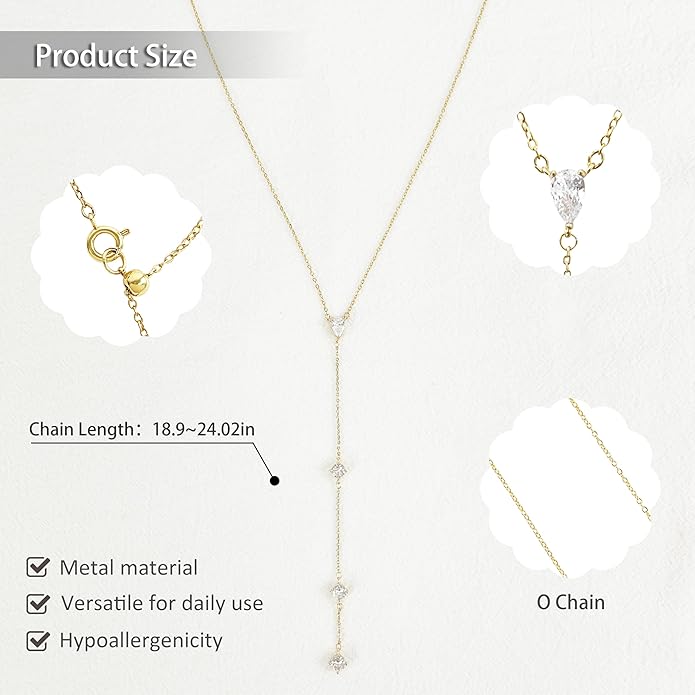 Irregular Y2k Long Y-shaped Necklace with Zircon Inlaid Sparkling Brick Tassel Pendant Double-Layer Chain High-end Fashion Accessory Women's
