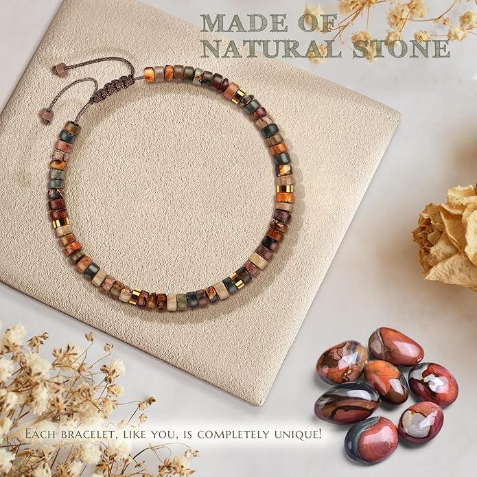 30th 40th 50th 60th 70th 80th Birthday Gifts for Women, Natural Stone Bracelet Birthday Gifts for Mom Daughter Grandma Sister Friends Coworker