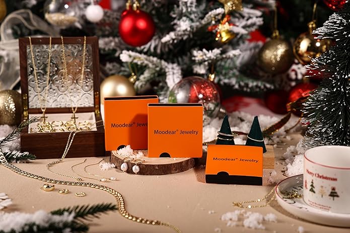 Moodear Christmas Gifts Sotcking Stuffers, Dainty 925 Sterling Silver/14k Gold Plated CZ Cross Bracelet Layered Snake Pearl Chain Knot Bracelets for Women Trendy Religious Christian Jewelry