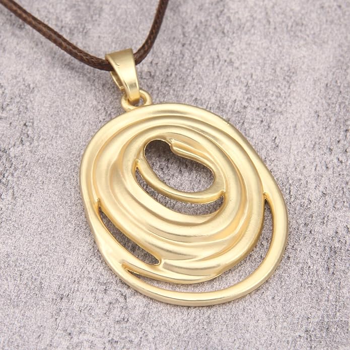 Long Boho Necklaces for Women Vintage Leather Wooden Pendant Y Choker Ethnic Style Gold Circle Hippie Sweater Necklace