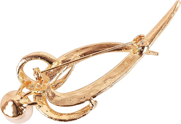 Touchstone Indian Bollywood Handcrafted Designer Jewelry Brooch Lapel Pin in Gold Or Silver Tone for Women.