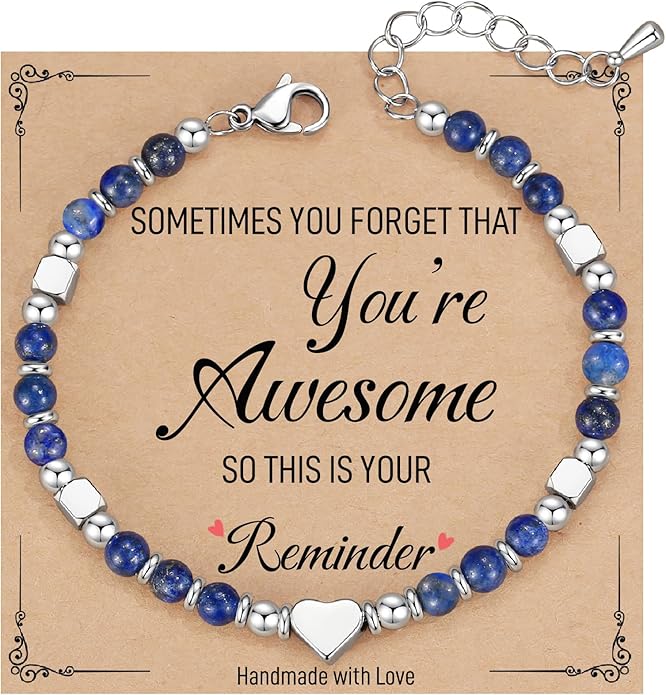 TONY & SANDY Tiny Beaded Bracelets for Women, Sometimes You Forget You're Awesome Gift, Unique Stocking Stuffers for Women, Mom, Daughter, Wife, Coworker, Best Friend, Bestie, Granddaughter