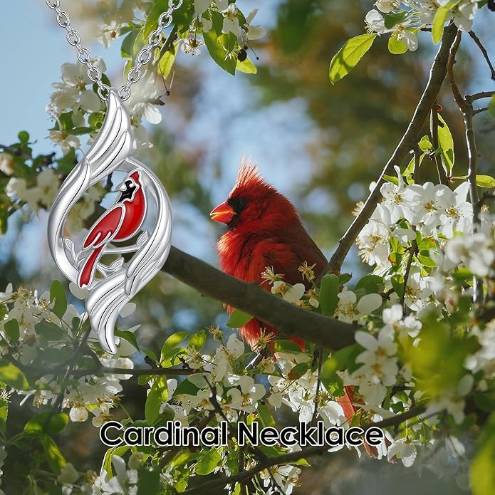 Dove/Hummingbird/Red Cardinal Necklace 925 Sterling Silver Turquoise/Opal/MoonStone/Malachite Bird Necklace Dove Pendant Jewelry for Women Men