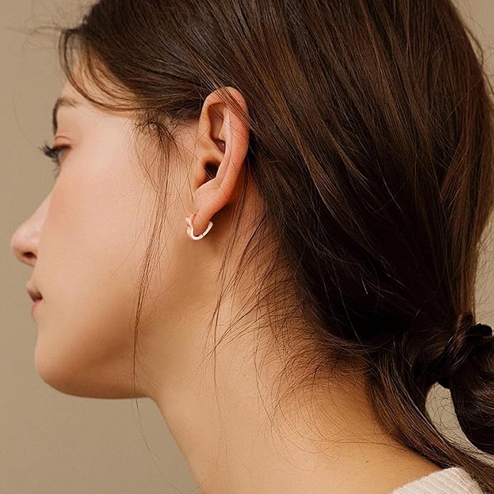 Gacimy Gold Huggie Hoop Earrings for Women 14k Gold Plated, Small Hoop Earrings for Women, 1/2 Inch Yellow Color Earrings for Women