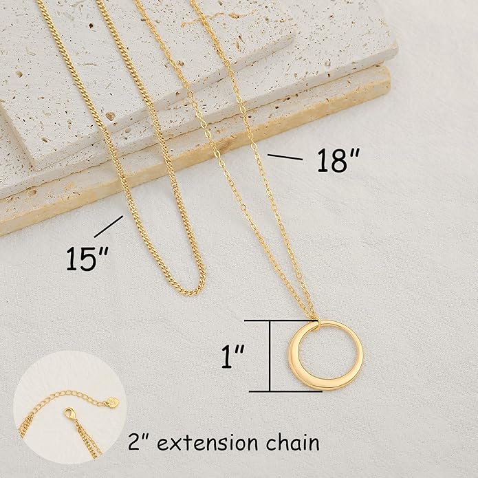 CANEVINKA 18K Gold Plate Coin Pendant Necklace for Women Dainty Compass Sunflower Necklaces Personalized Chain Layered Jewelry