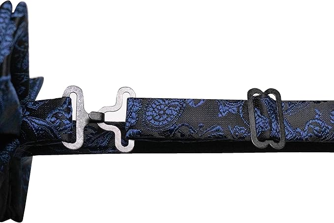JEMYGINS Paisley Pre-tied Bow Tie and Pocket Square Cufflinks Lapel Pin Sets for Men 4PCS