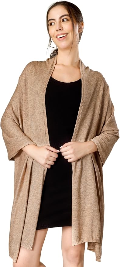ROSERA Cashmere 100% Cashmere Knitted Wrap Pashmina Shawl Extra Large Scarf Stole for Women Travel
