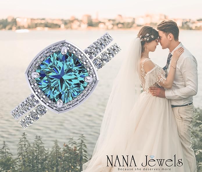NANA Jewels Sterling Silver Engagement Rings for Women - Choose Simulated Morganite, Citrine, Aquamarine & More