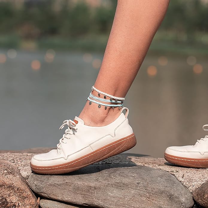 FANCY SHINY String Ankle Bracelets Waterproof Rope Anklets Braided Beach Boho Coin Anklets Cute Friendship Foot Jewelry for Women