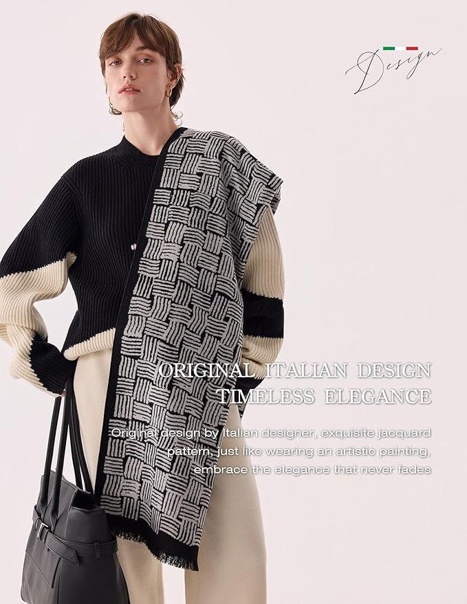 ZHE JIN Luxurious Silk Scarf Shawl Wraps for Women, Warm Scarves Winter Gift, 100% Brushed Mulberry Silk