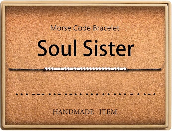 Lcherry Personalized Gift for Women Funny Morse Code Bracelet for Women Friendship Inspirational Gifts for Women