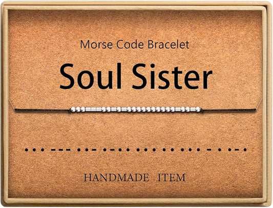 Lcherry Personalized Gift for Women Funny Morse Code Bracelet for Women Friendship Inspirational Gifts for Women