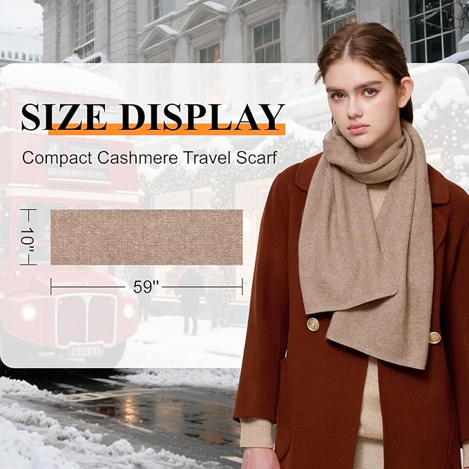NUOHEMULE Luxury 100% Cashmere Scarf for Women & Men, 59''x10'' Extra Warm Winter Scarf, Blanket Scarves in Premium Gift Box