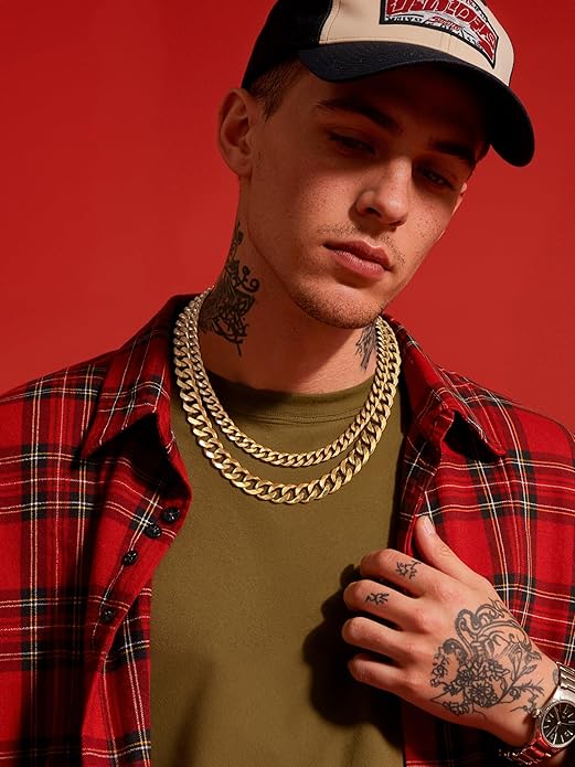 ChainsHouse Cuban Chain Necklace for Men, Stainless Steel/Black/Gold Plated Miami Cuban Necklace 6/9/12MM Width 18"-30" Length Hip Hop Jewelry, Send Gift Box