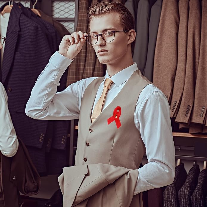 1/2/5/10/25/50/100pcs Satin Awareness Ribbon Pins (Pick your color), for Cancer & Disease Awareness, Bulk Quantities for Fundraising, Events, Gift Giving