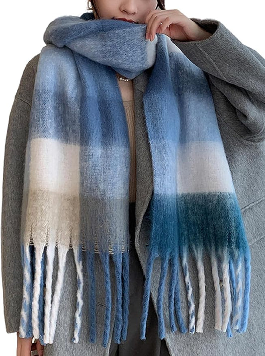 Wander Agio Winter Women Warm Scarf Long Shawl Large Scarves Cold Weather Thick Blanket Scarfs Colorful Plaid