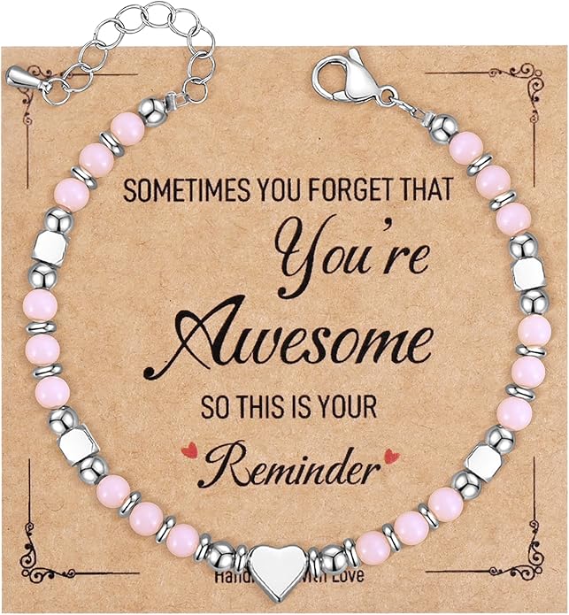 VIBILIA Cross Beaded Bracelets for Women, Inspirational Natural Heart Religious Bracelets for Women, Birthday Christian Gifts for Women on Thanksgiving Christmas Gifts