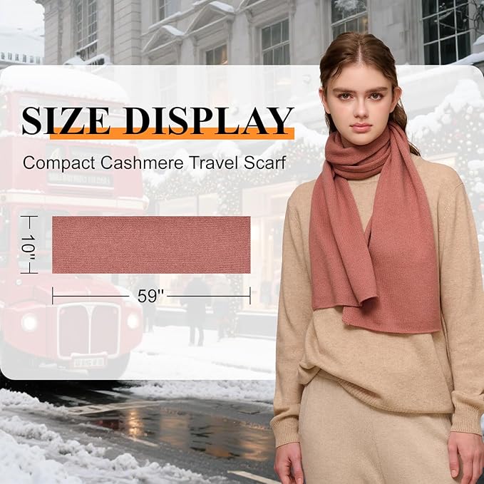 NUOHEMULE Luxury 100% Cashmere Scarf for Women & Men, 59''x10'' Extra Warm Winter Scarf, Blanket Scarves in Premium Gift Box