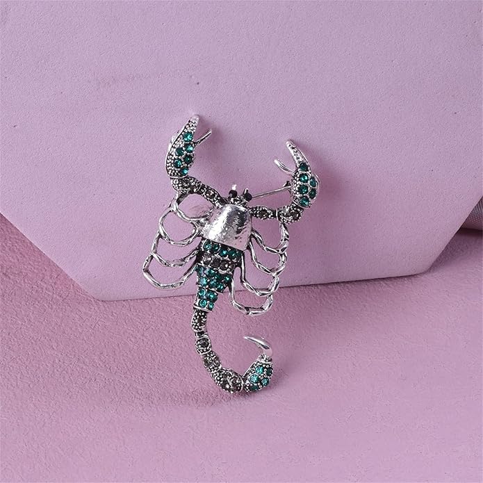 Dreuyet Rhinestone Scorpion Brooch Pin for Women Men Vintage Crystal Scorpion Brooches Punk Style Insect Animal Laple Pin Clothing Suits Accessories Christmas Birthday Jewelry