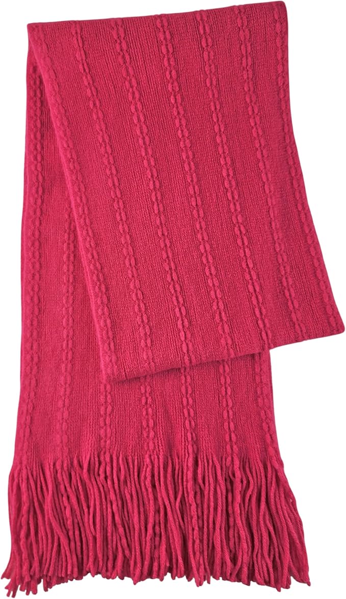 BRUCERIVER Women's Ultra Soft Knit Scarf & Glove Set Touchscreen Function Cable Design
