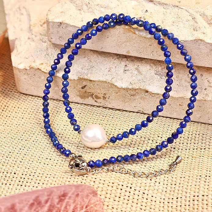 Beaded Necklace Pearl Necklaces for Women Single Pearl Necklace 11-12mm Freshwater Pearl Necklace Trendy Jewelry Gift Birthstone Bead Necklaces Pearl Choker Adjustable Chain