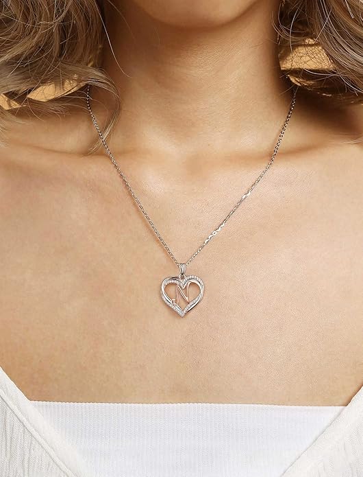 INFUSEU Unique Initial Necklaces for Women Girls Small Heart Letter Jewelry, Meaningful Personalized Gifts