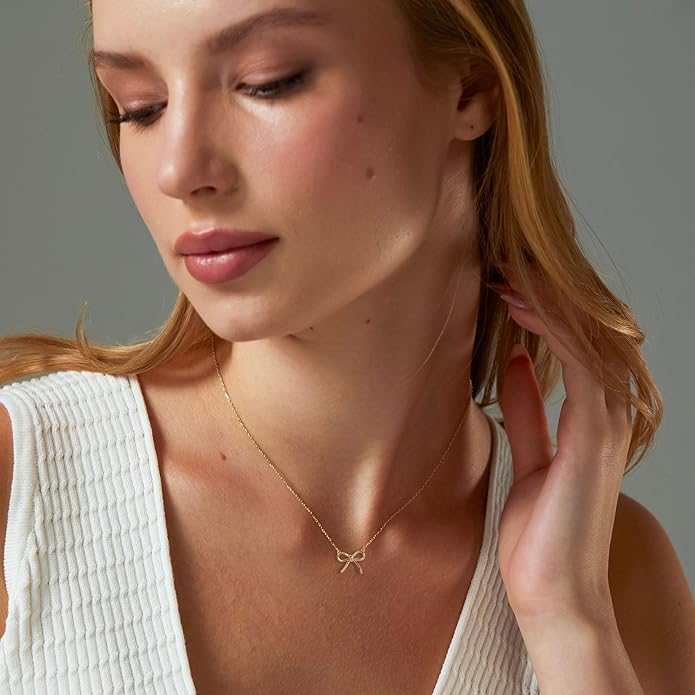 Gold Necklace for Women-14K Gold Plated Bow,Dragon,Shell, Palm Tree, Seahorse, Conch Shell,Sardines, Cowboy Boot,Bat,Bunny Pendant Beachy Jewelry for Women Gifts