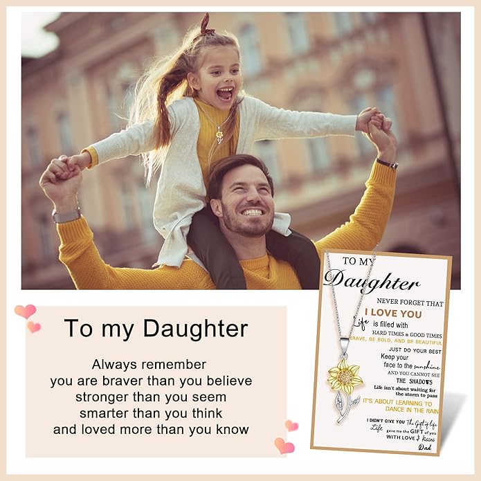 Tarsus Sunflower Necklace, You are My Sunshine, Sunflower Gifts Ideas for Women, Inspirational Gifts for Women Teen Girls Birthday Christmas Valentines Day