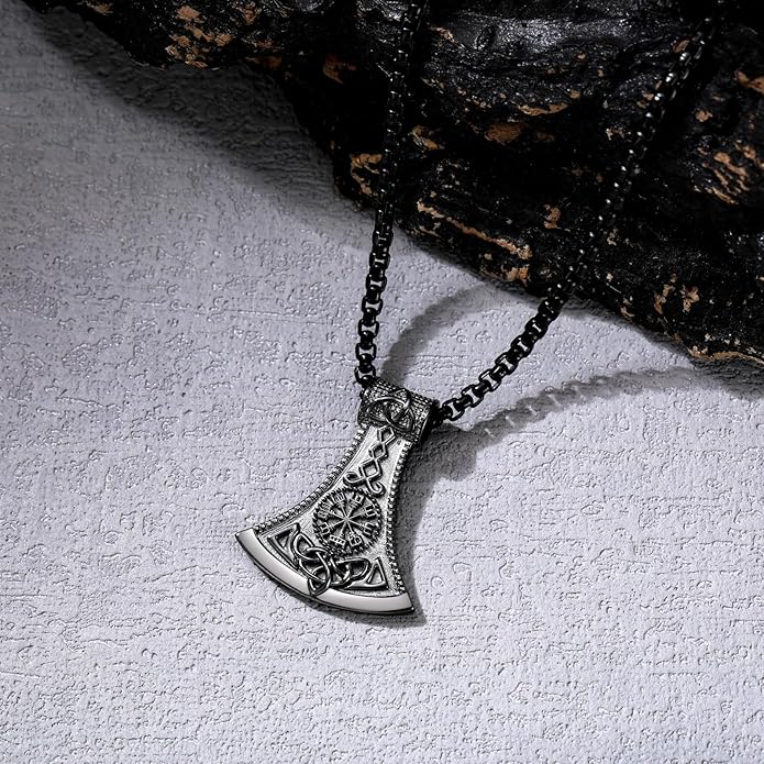 KoyeKei Viking Necklace for Men 925 Sterling Silver Viking Norse Pagan Jewelry Gifts for Women