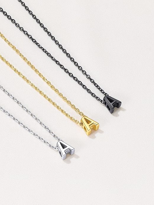 ChicSilver 925 Sterling Silver Initial Necklace for Women Dainty Letter Jewelry Personalized Gift