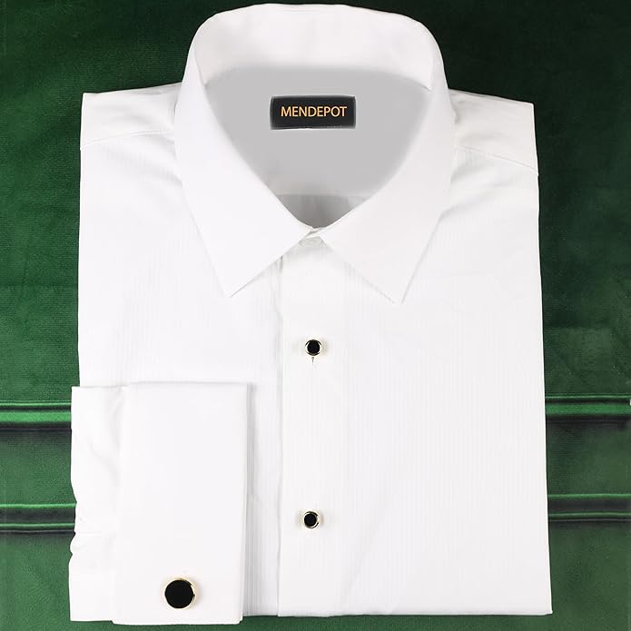 MENDEPOT Men Formal Wear Dress Shirt Cufflinks And Studs Set With Box Wedding Groom Groomsmen Gift