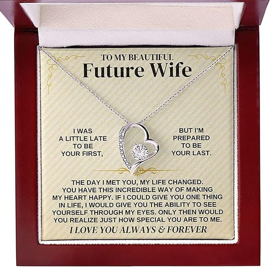 To My Future Wife Necklace - Promise Necklace For Her, Fiance Gifts For Her, Birthday Gifts For Future Wife With Message Card, To My Soulmate Necklace For Women Women Romantic Jewelry With Message Card, Gift Box